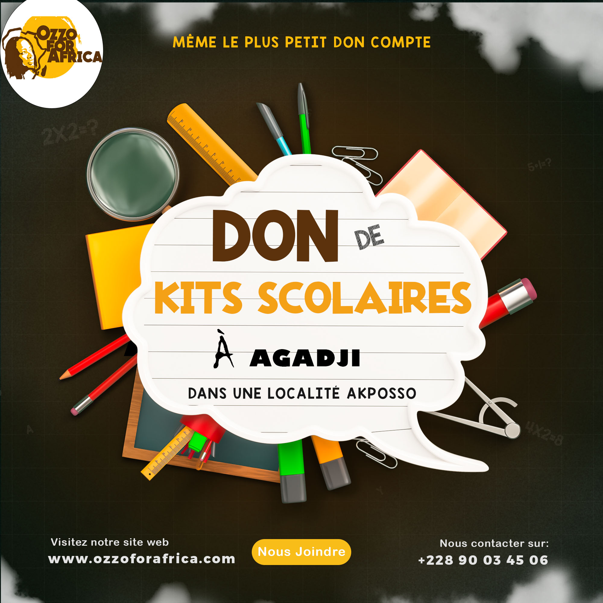Kits scolaires préparés pour Agadji 2026